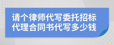 请个律师代写委托招标代理合同书代写多少钱