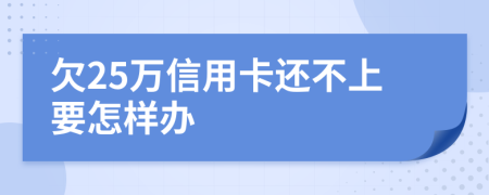 欠25万信用卡还不上要怎样办