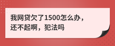 我网贷欠了1500怎么办，还不起啊，犯法吗