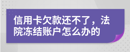 信用卡欠款还不了，法院冻结账户怎么办的