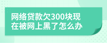 网络贷款欠300块现在被网上黑了怎么办