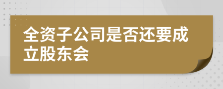 全资子公司是否还要成立股东会