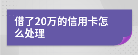 借了20万的信用卡怎么处理