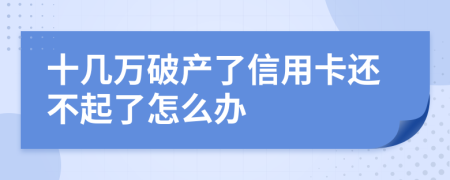 十几万破产了信用卡还不起了怎么办