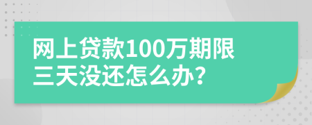 网上贷款100万期限三天没还怎么办？