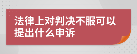 法律上对判决不服可以提出什么申诉