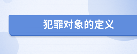 犯罪对象的定义