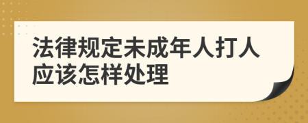 法律规定未成年人打人应该怎样处理