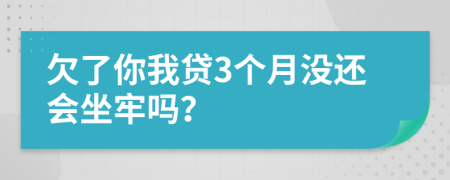 欠了你我贷3个月没还会坐牢吗？