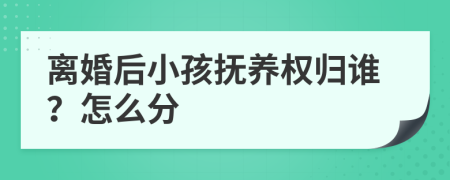 离婚后小孩抚养权归谁？怎么分