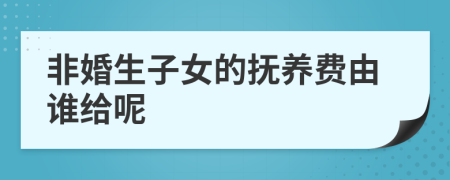 非婚生子女的抚养费由谁给呢