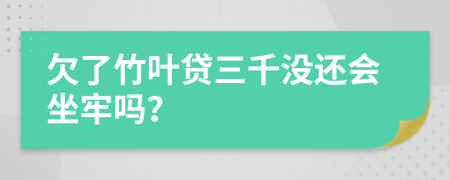 欠了竹叶贷三千没还会坐牢吗？