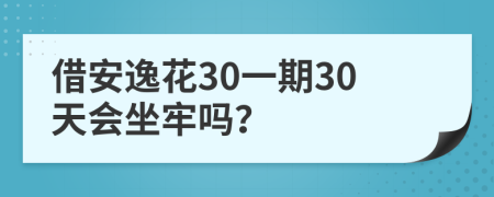 借安逸花30一期30天会坐牢吗？