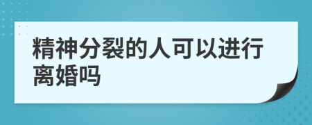精神分裂的人可以进行离婚吗