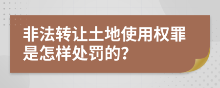 非法转让土地使用权罪是怎样处罚的？