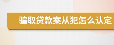 骗取贷款案从犯怎么认定