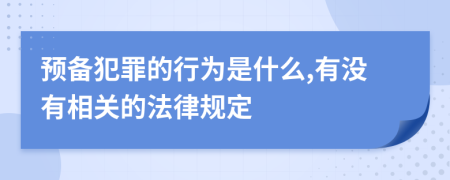 预备犯罪的行为是什么,有没有相关的法律规定