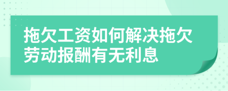 拖欠工资如何解决拖欠劳动报酬有无利息