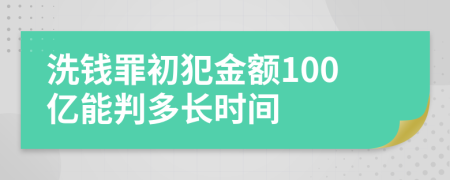 洗钱罪初犯金额100亿能判多长时间