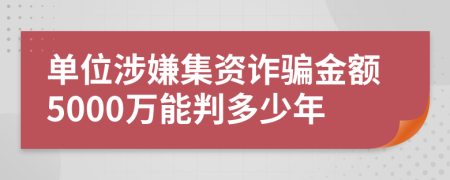 单位涉嫌集资诈骗金额5000万能判多少年