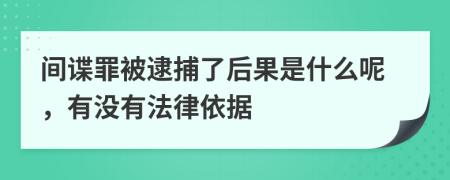 间谍罪被逮捕了后果是什么呢，有没有法律依据