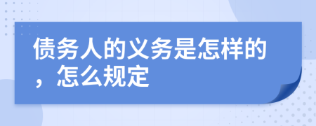 债务人的义务是怎样的，怎么规定