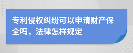 专利侵权纠纷可以申请财产保全吗，法律怎样规定