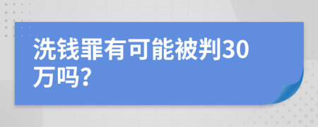 洗钱罪有可能被判30万吗？