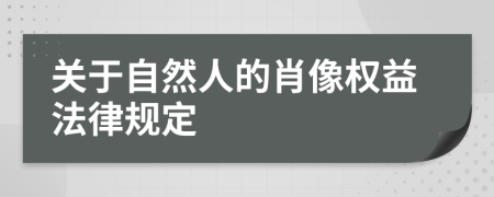 关于自然人的肖像权益法律规定