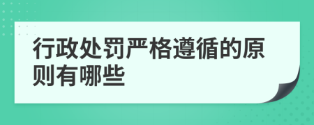 行政处罚严格遵循的原则有哪些