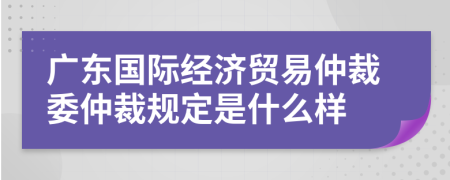 广东国际经济贸易仲裁委仲裁规定是什么样