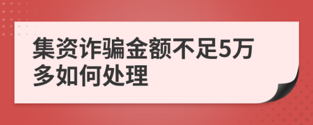 集资诈骗金额不足5万多如何处理