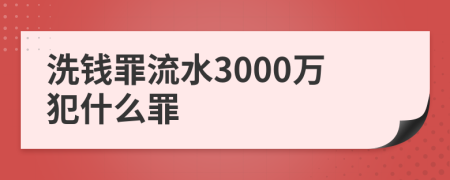 洗钱罪流水3000万犯什么罪