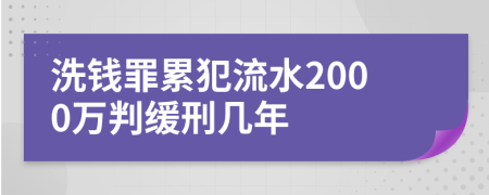 洗钱罪累犯流水2000万判缓刑几年