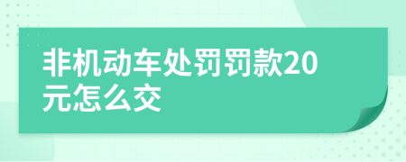 非机动车处罚罚款20元怎么交