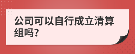 公司可以自行成立清算组吗？