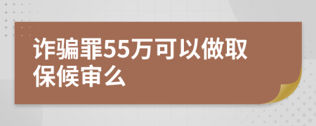 诈骗罪55万可以做取保候审么