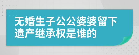 无婚生子公公婆婆留下遗产继承权是谁的