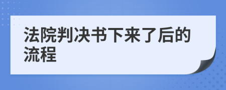 法院判决书下来了后的流程