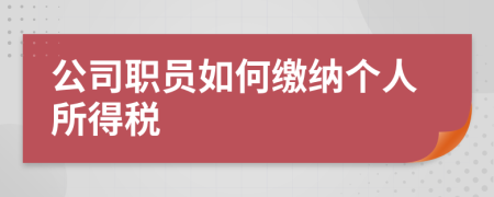 公司职员如何缴纳个人所得税