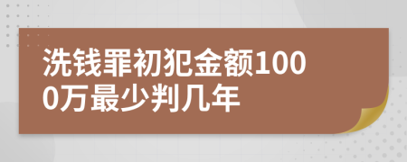 洗钱罪初犯金额1000万最少判几年