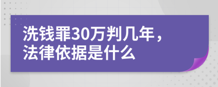 洗钱罪30万判几年，法律依据是什么