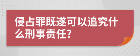 侵占罪既遂可以追究什么刑事责任?