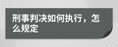 刑事判决如何执行，怎么规定