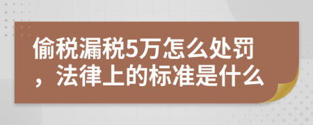 偷税漏税5万怎么处罚，法律上的标准是什么