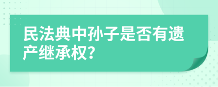 民法典中孙子是否有遗产继承权？