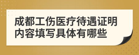 成都工伤医疗待遇证明内容填写具体有哪些