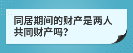 同居期间的财产是两人共同财产吗？