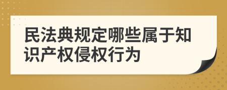 民法典规定哪些属于知识产权侵权行为