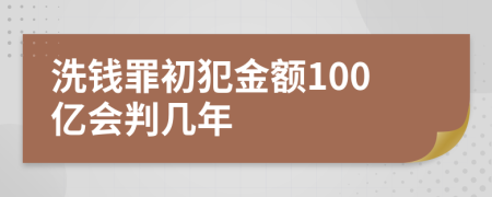 洗钱罪初犯金额100亿会判几年
